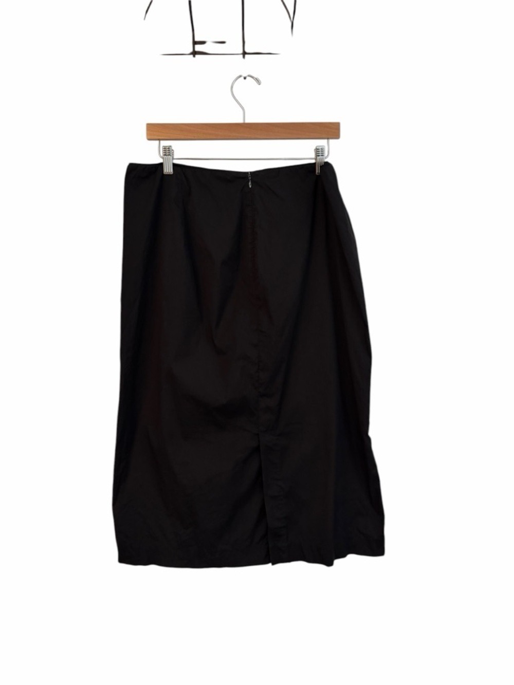 Lafayette 148 New York Black A-Line Midi Skirt Size 12 Minimalist Work Office - Picture 3 of 5